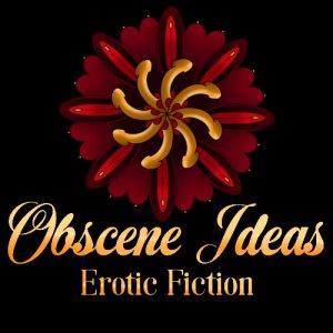 community badge for 31 Days of Erotic Fiction link-up - black background, red and gold genital mandala, text says Obscene Ideas Erotic Fiction