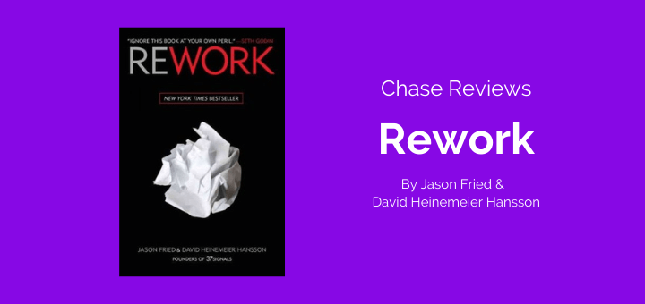 blog banner for Chase reviews rework featuring book for rework over a purple background
