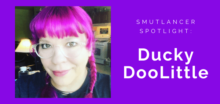 blog banner for Smutlancer Spotlight: Ducky DooLittle with image of Ducky