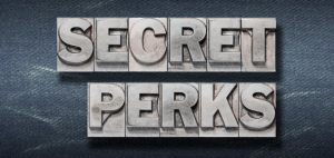 tiled letters spelling out secret perks as a concept for patreon perks