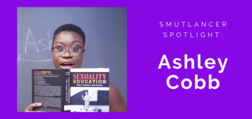 blog banner for smutlancer spotlight with ashley cobb